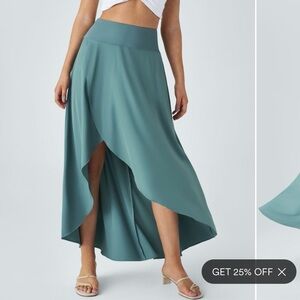 HALARA Green Maxi Wrap Skirt Resort Wear